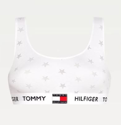 TOMMY JEANS  Reggiseno Bralette Bianco in Cotone Tommy Jeans - Intimo Donna Offerta per la Festa della Mamma