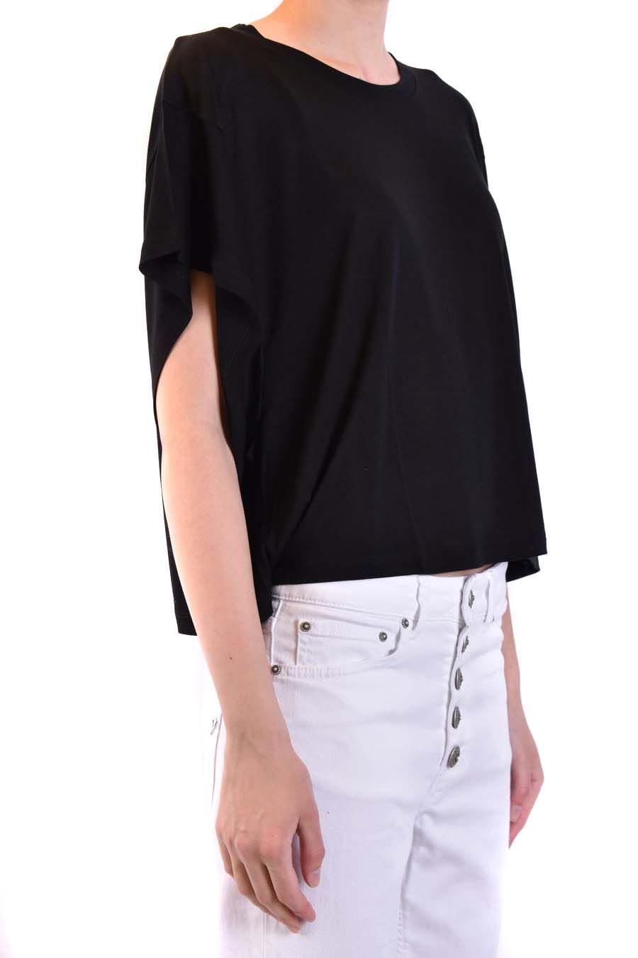 DONDUP  T-Shirt Donna in Cotone Nero DONDUP Offerta Giorno del Papà