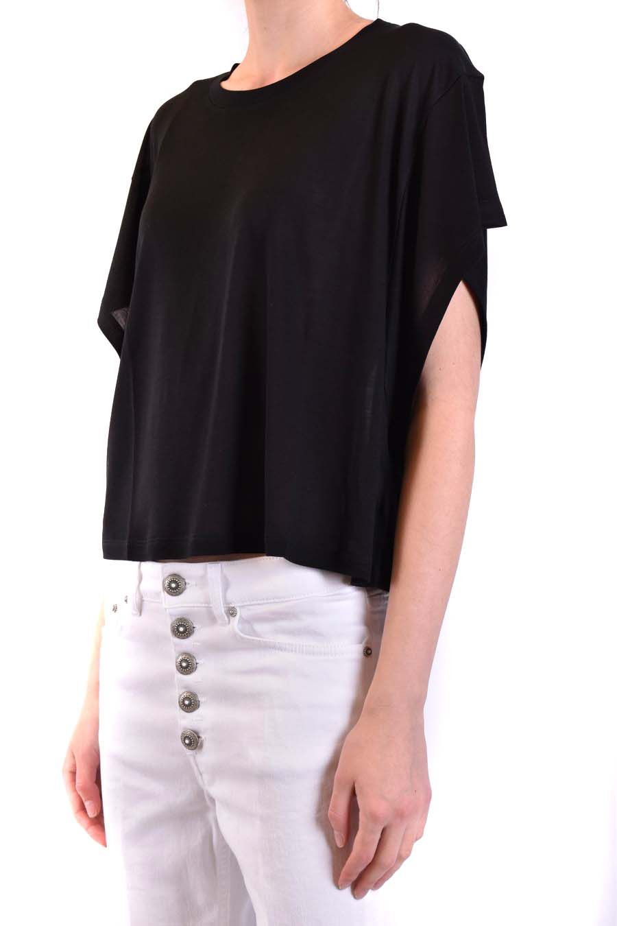 DONDUP  T-Shirt Donna in Cotone Nero DONDUP Offerta Giorno del Papà
