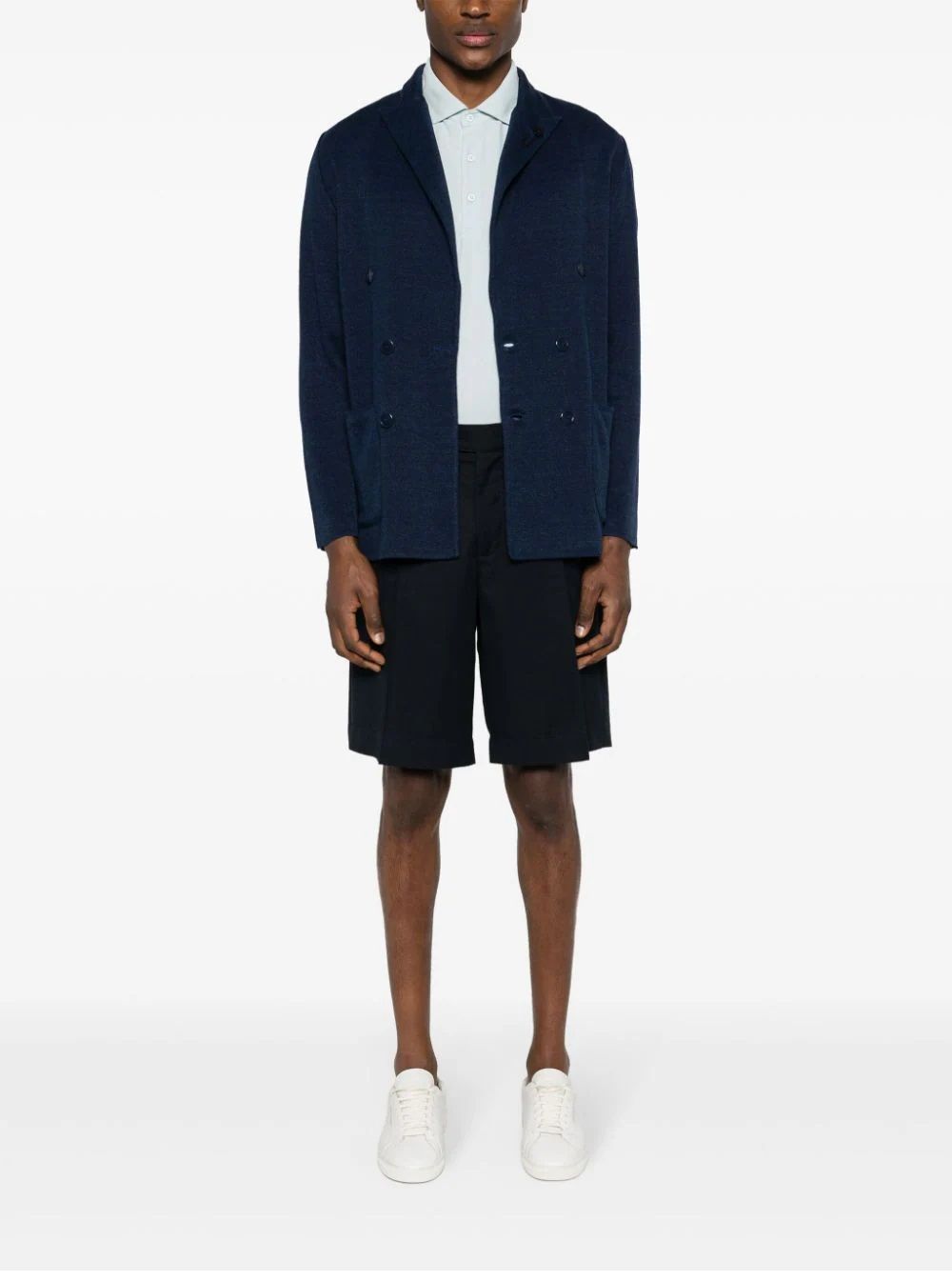 LARDINI  Giacca Maglia Blu Uomo LARDINI - 73% Lino 27% Cotone Offerte stagionali