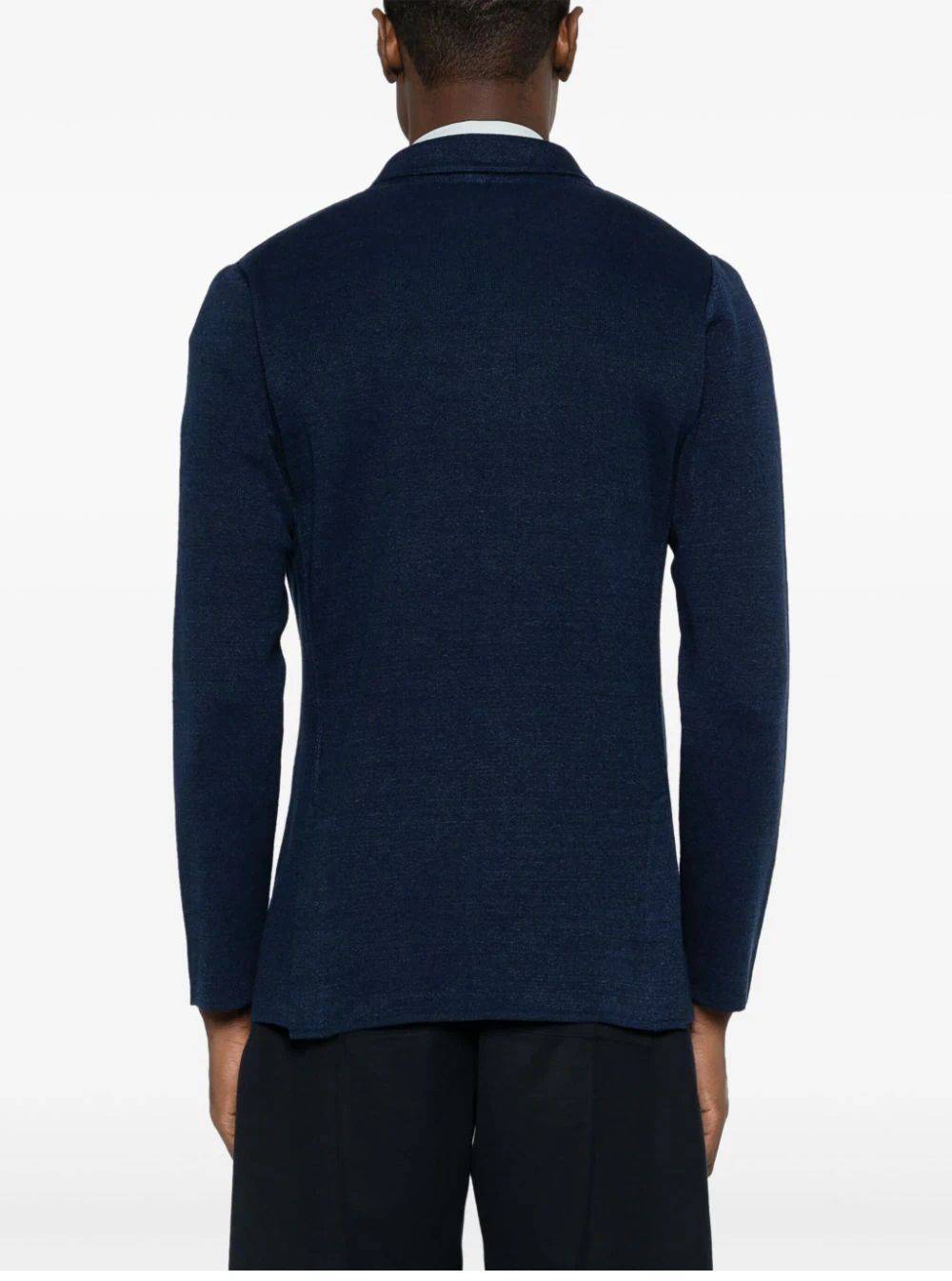 LARDINI  Giacca Maglia Blu Uomo LARDINI - 73% Lino 27% Cotone Offerte stagionali