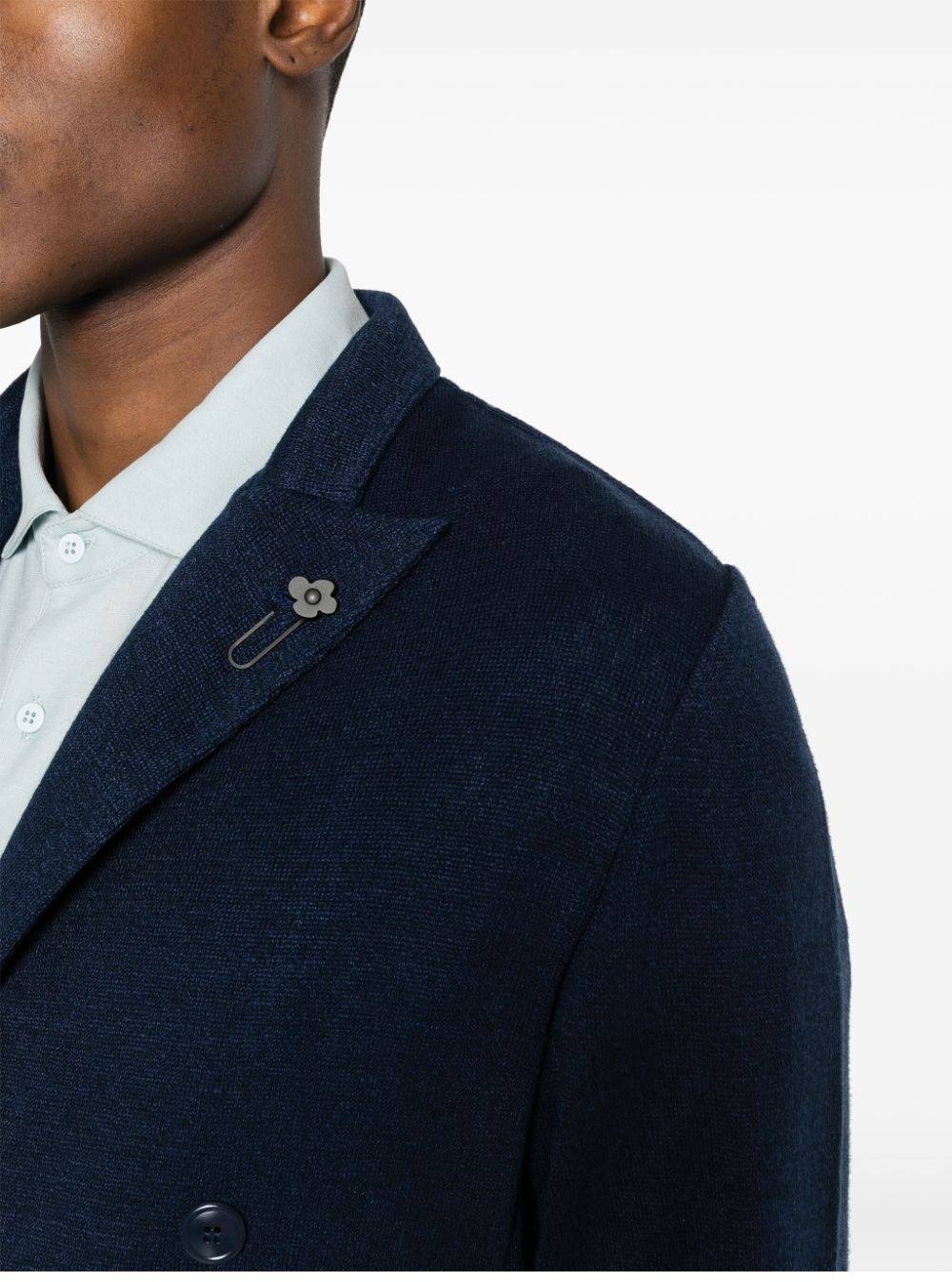 LARDINI  Giacca Maglia Blu Uomo LARDINI - 73% Lino 27% Cotone Offerte stagionali