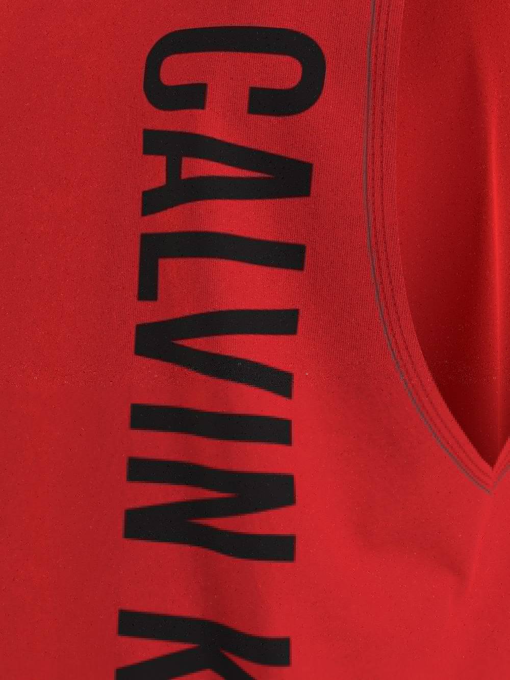 CALVIN KLEIN  T-Shirt Rossa Calvin Klein in Cotone per Uomo Offerte giornaliere