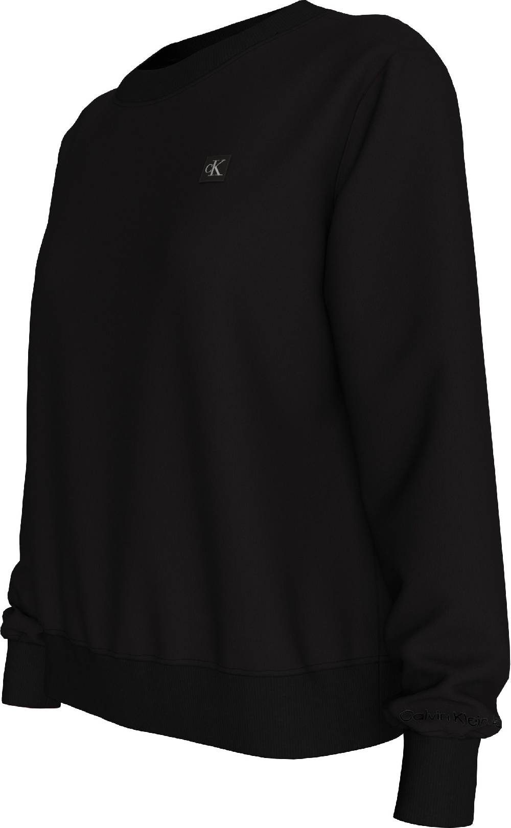 CALVIN KLEIN  Felpa da Donna Nera in Cotone Misto Calvin Klein Sconti VIP