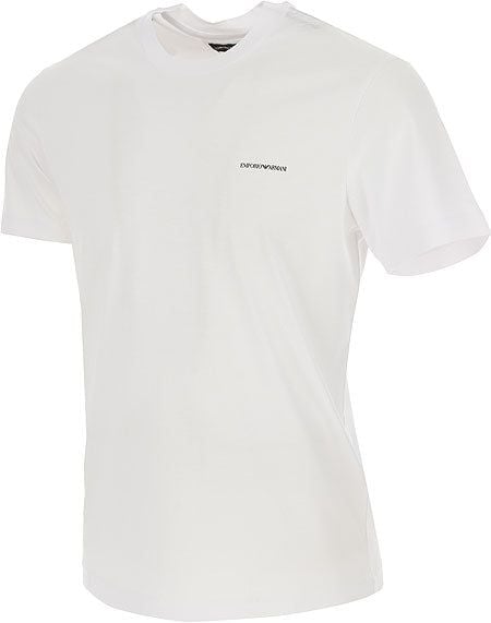 EMPORIO ARMANI  T-Shirt Logo Emporio Armani Bianca in Lyocell e Cotone per Uomo Ultimi tre giorni