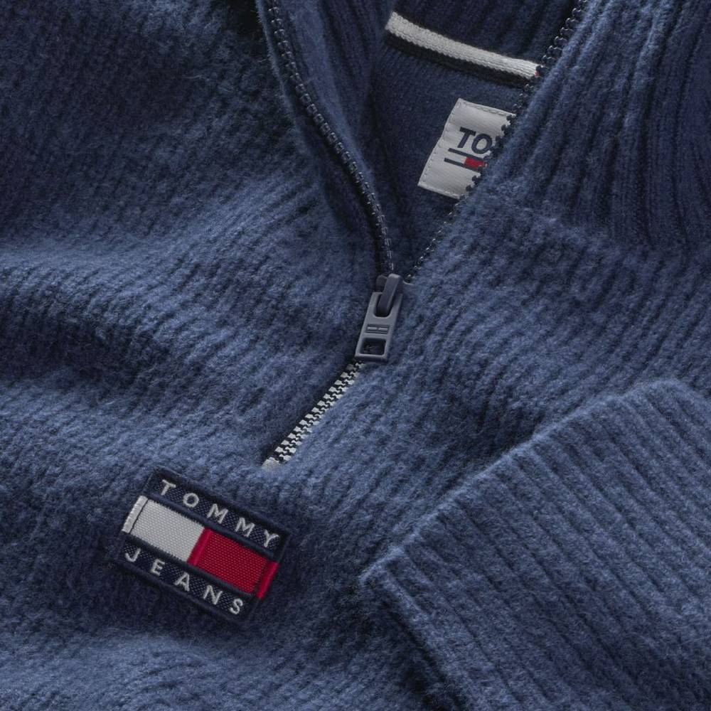 TOMMY JEANS  Felpa di Cotone Blu Tommy Jeans Uomo Promozione temporanea