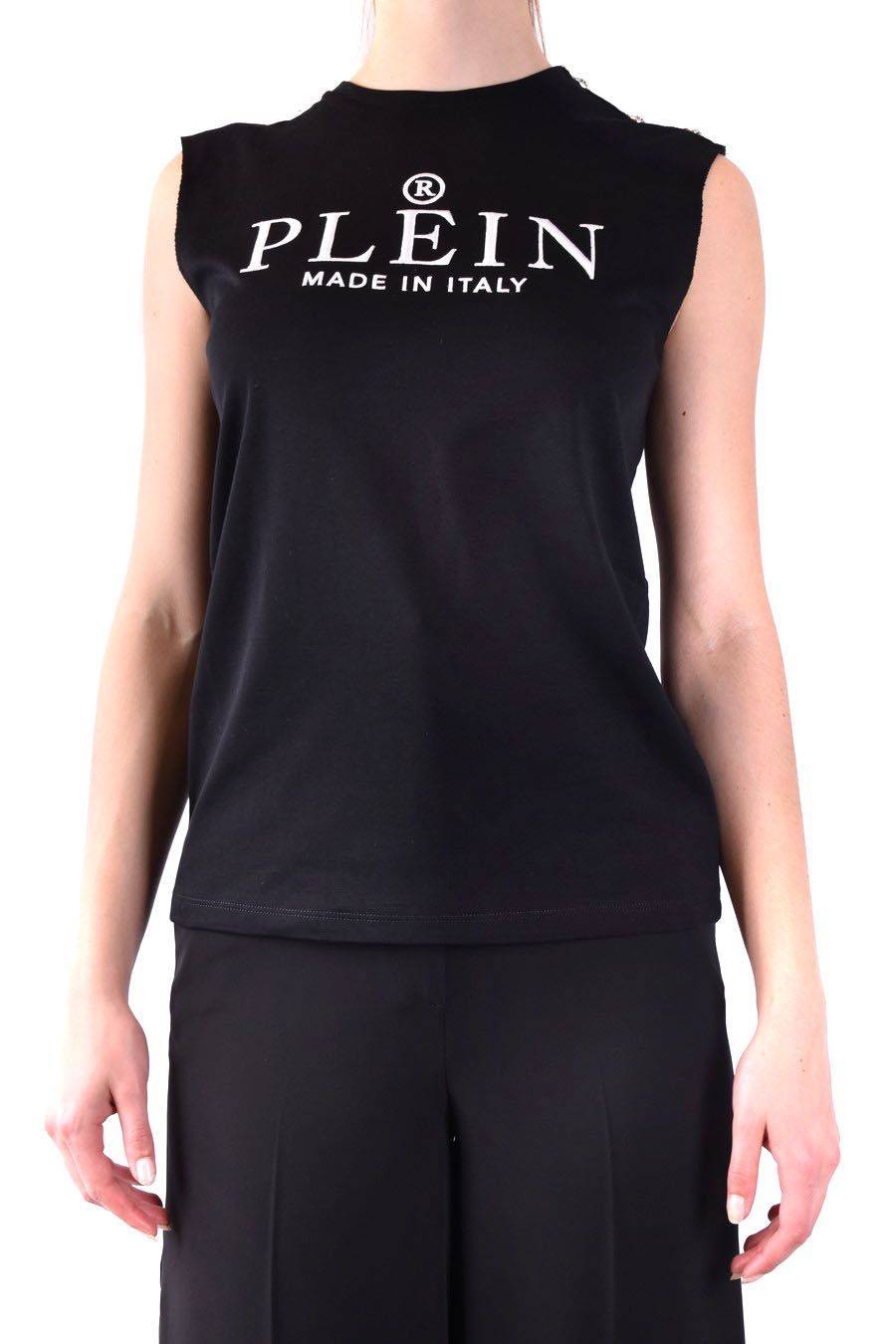 PHILIPP PLEIN  Elegante Top Nero in Cotone Philipp Plein per Donna Qualità