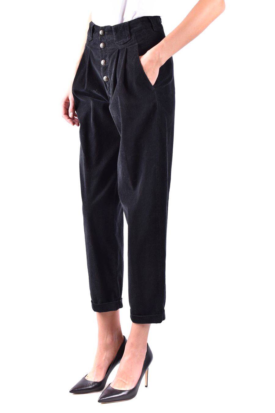 DONDUP  Pantaloni Neri in Cotone Stretch DONDUP da Donna Spedizione Gratuita