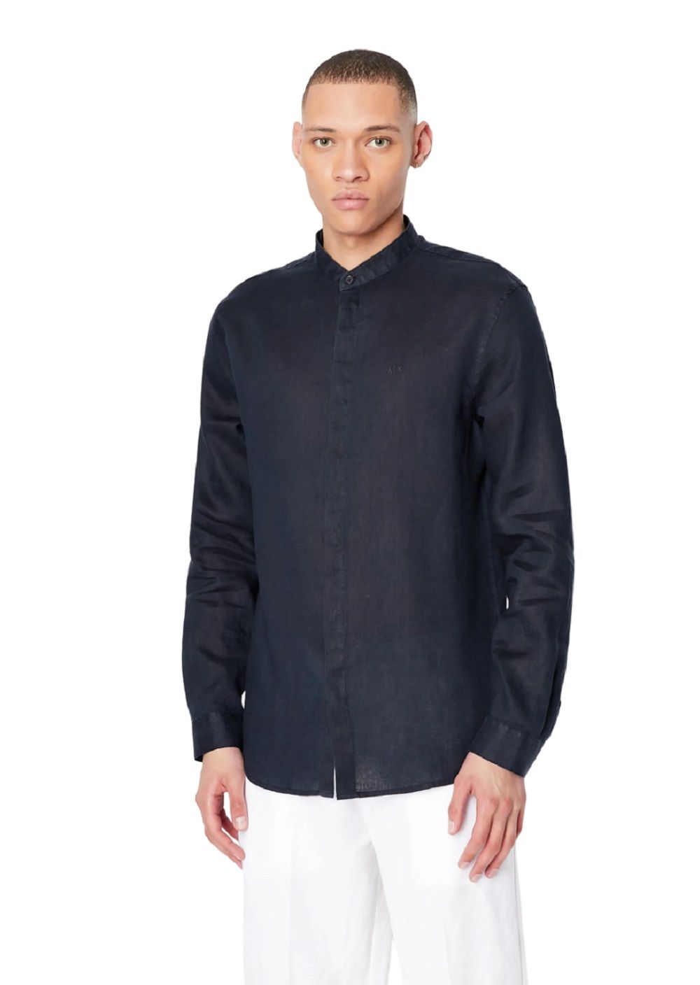 ARMANI EXCHANGE  Camicia di Lino Blu Uomo Armani Exchange Fino Al -60%