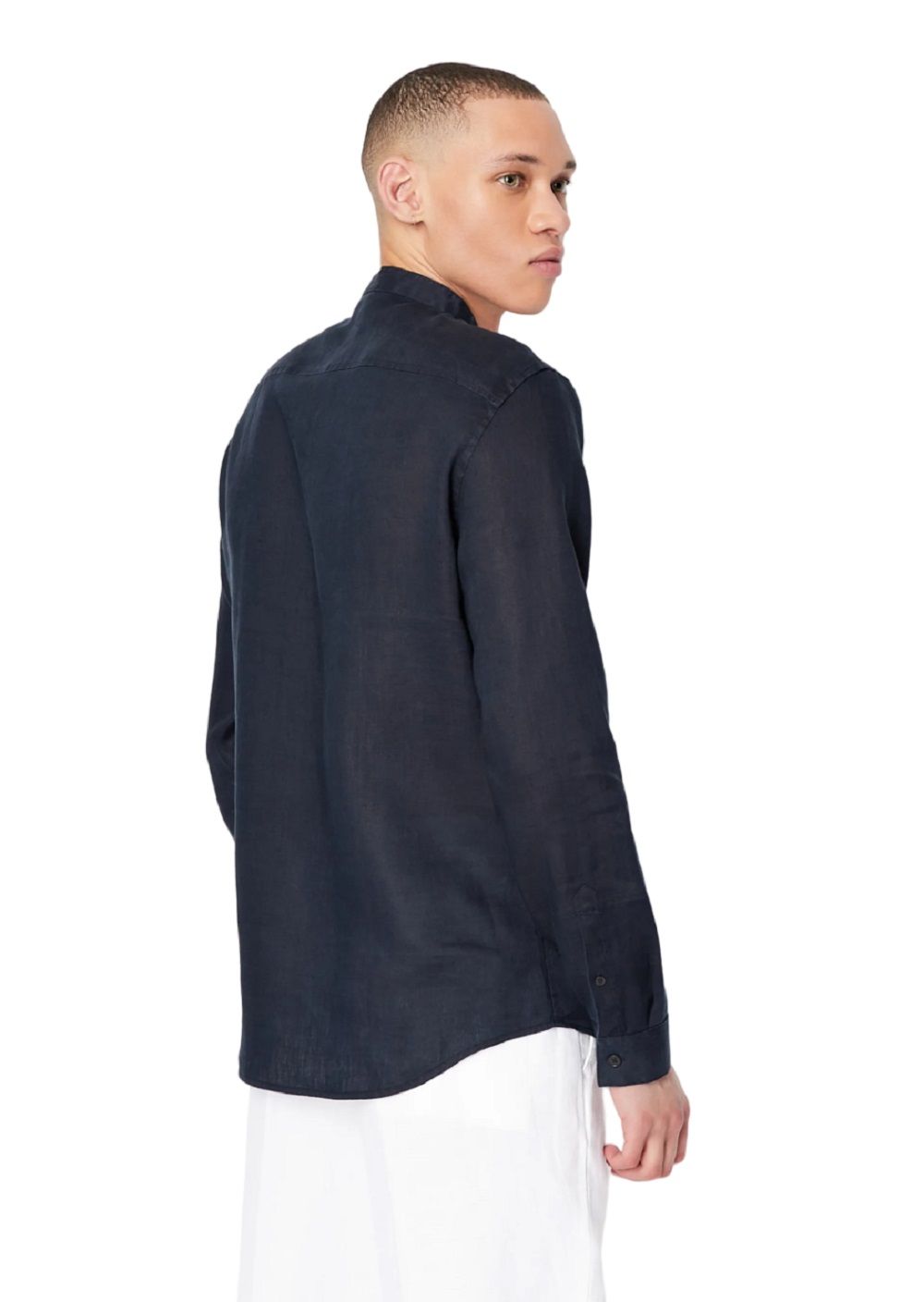 ARMANI EXCHANGE  Camicia di Lino Blu Uomo Armani Exchange Fino Al -60%