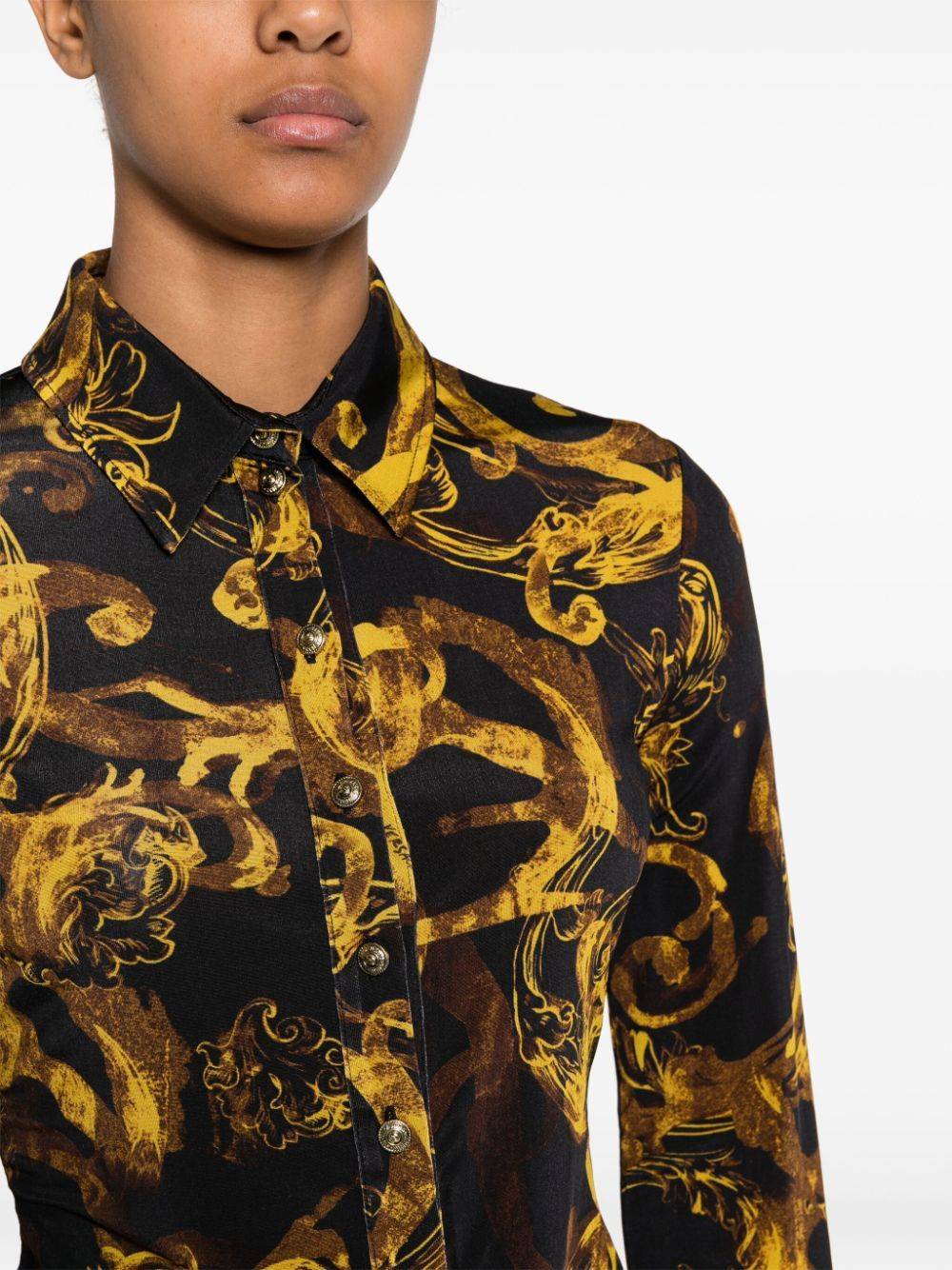 VERSACE JEANS COUTURE  Camicia Nera Versace Jeans Couture da Donna Hotsell