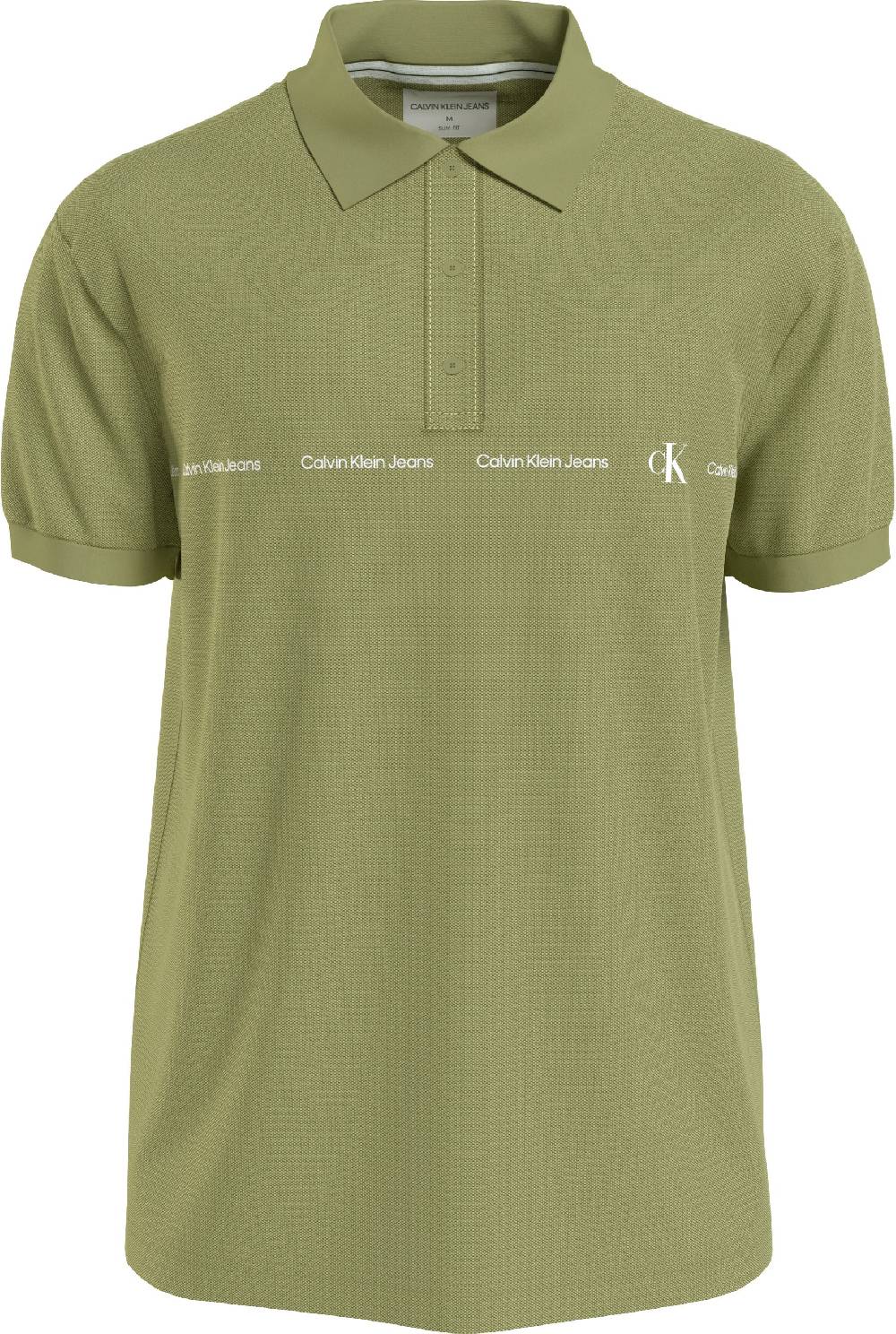 CALVIN KLEIN  Polo da Uomo Calvin Klein in Cotone Elasticizzato Verde I Più Venduti