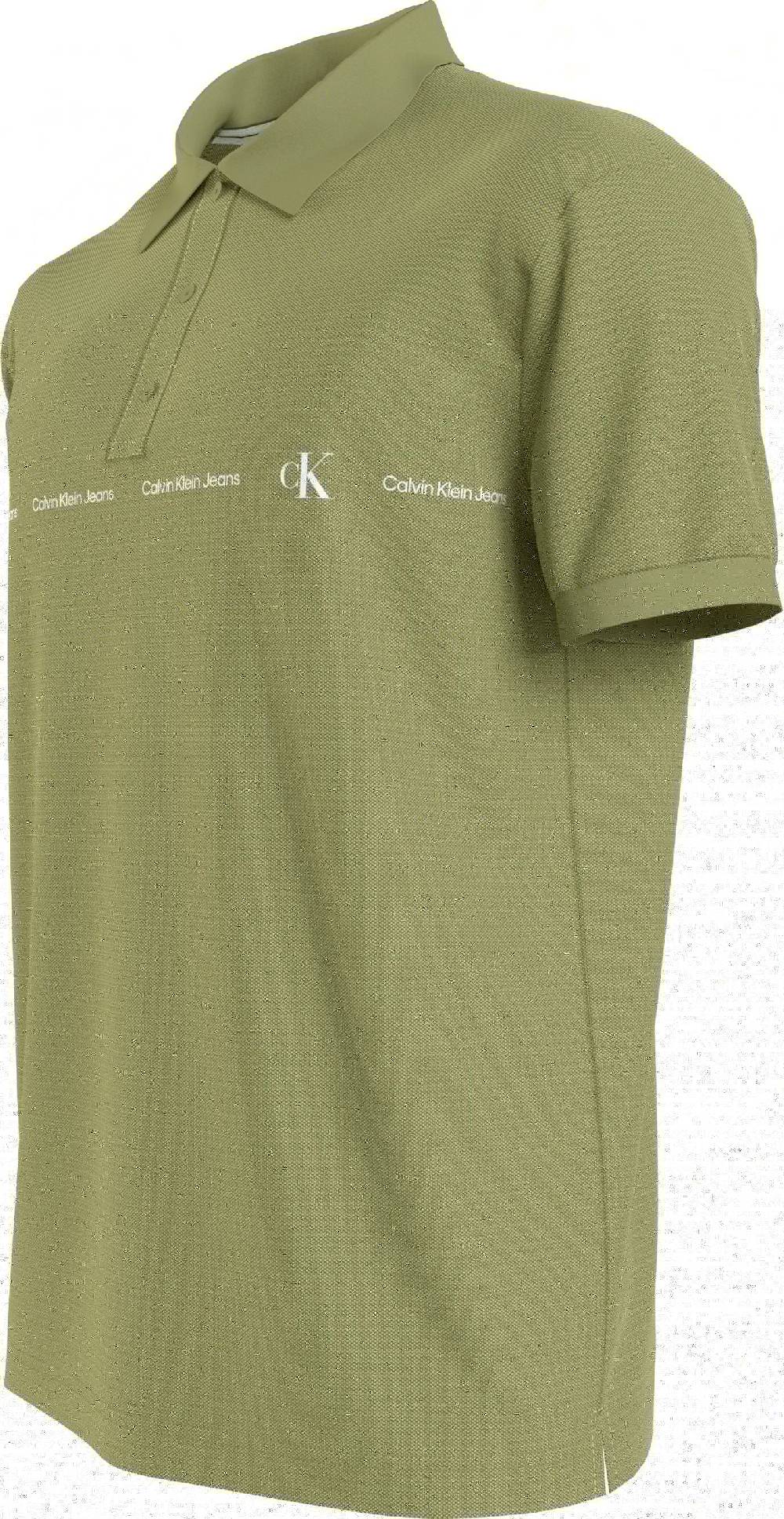 CALVIN KLEIN  Polo da Uomo Calvin Klein in Cotone Elasticizzato Verde I Più Venduti