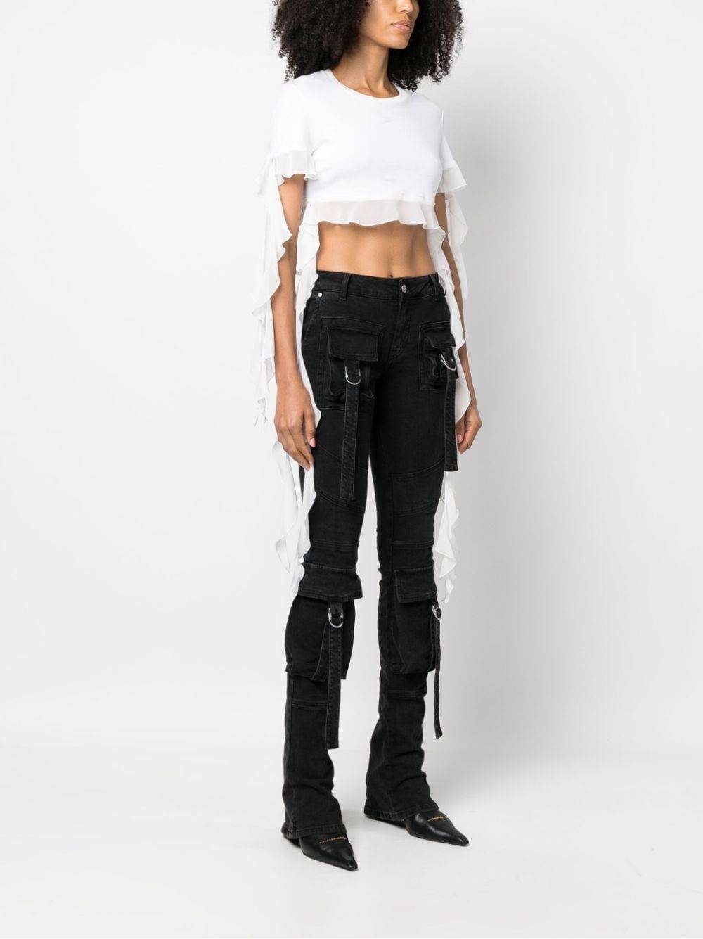 BLUMARINE  T-shirt di Cotone Bianco con Ruches BLUMARINE da Donna Negozio online di fabbrica