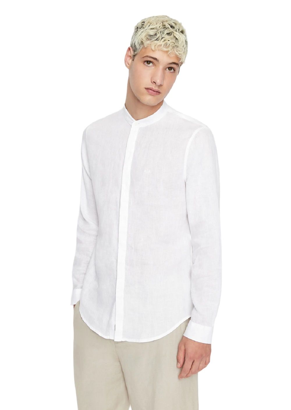 ARMANI EXCHANGE  Camicia di Lino Bianca Uomo Armani Exchange Offerta speciale