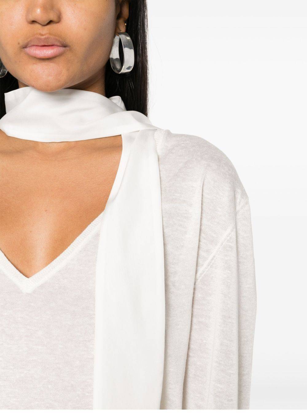 FABIANA FILIPPI  Top in Maglia Bianco Fabiana Filippi 60% Lino 40% Seta Comprare a buon mercato