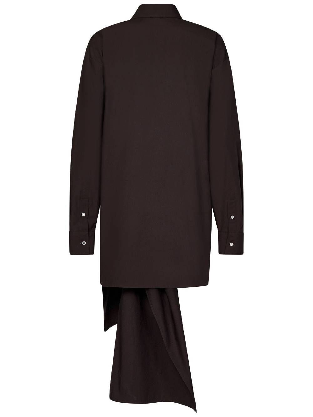MSGM  Camicia Marrone in Cotone Oversized con Nodo MSGM Grande vendita