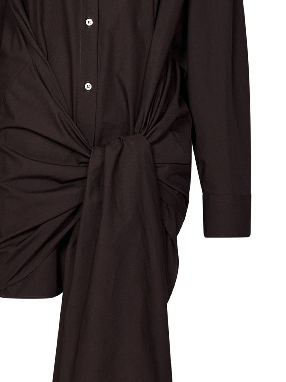 MSGM  Camicia Marrone in Cotone Oversized con Nodo MSGM Grande vendita
