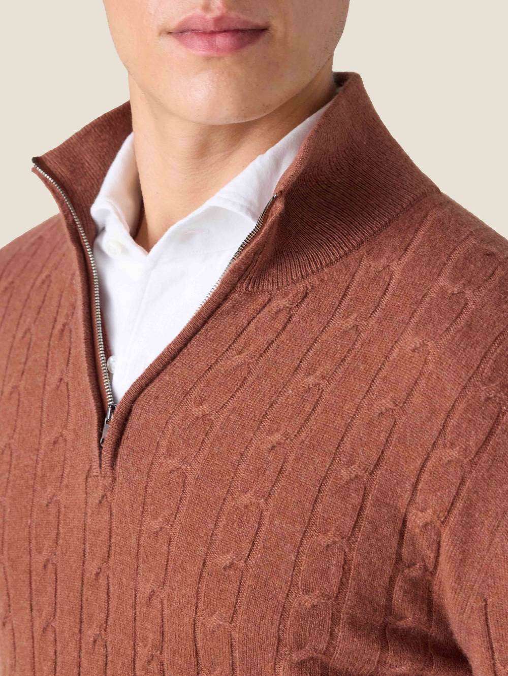 Luca Faloni Cable Knit Zip-up2-Ply Cashmere Smaltimento dello stoccaggio