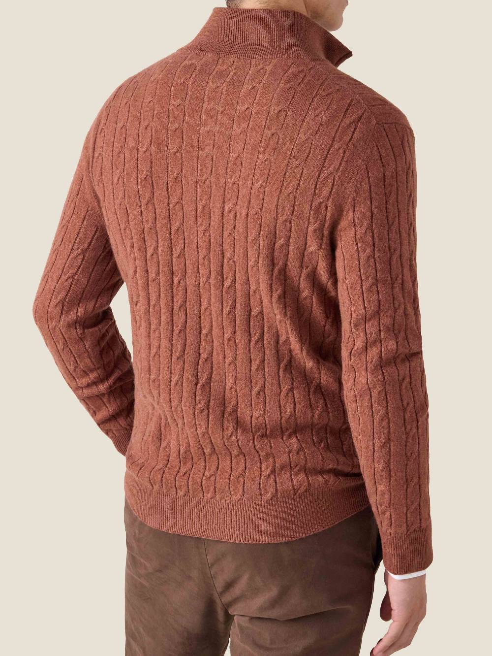 Luca Faloni Cable Knit Zip-up2-Ply Cashmere Smaltimento dello stoccaggio