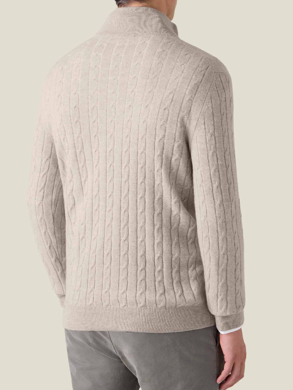 Luca Faloni Cable Knit Zip-up2-Ply Cashmere Offerta migliore