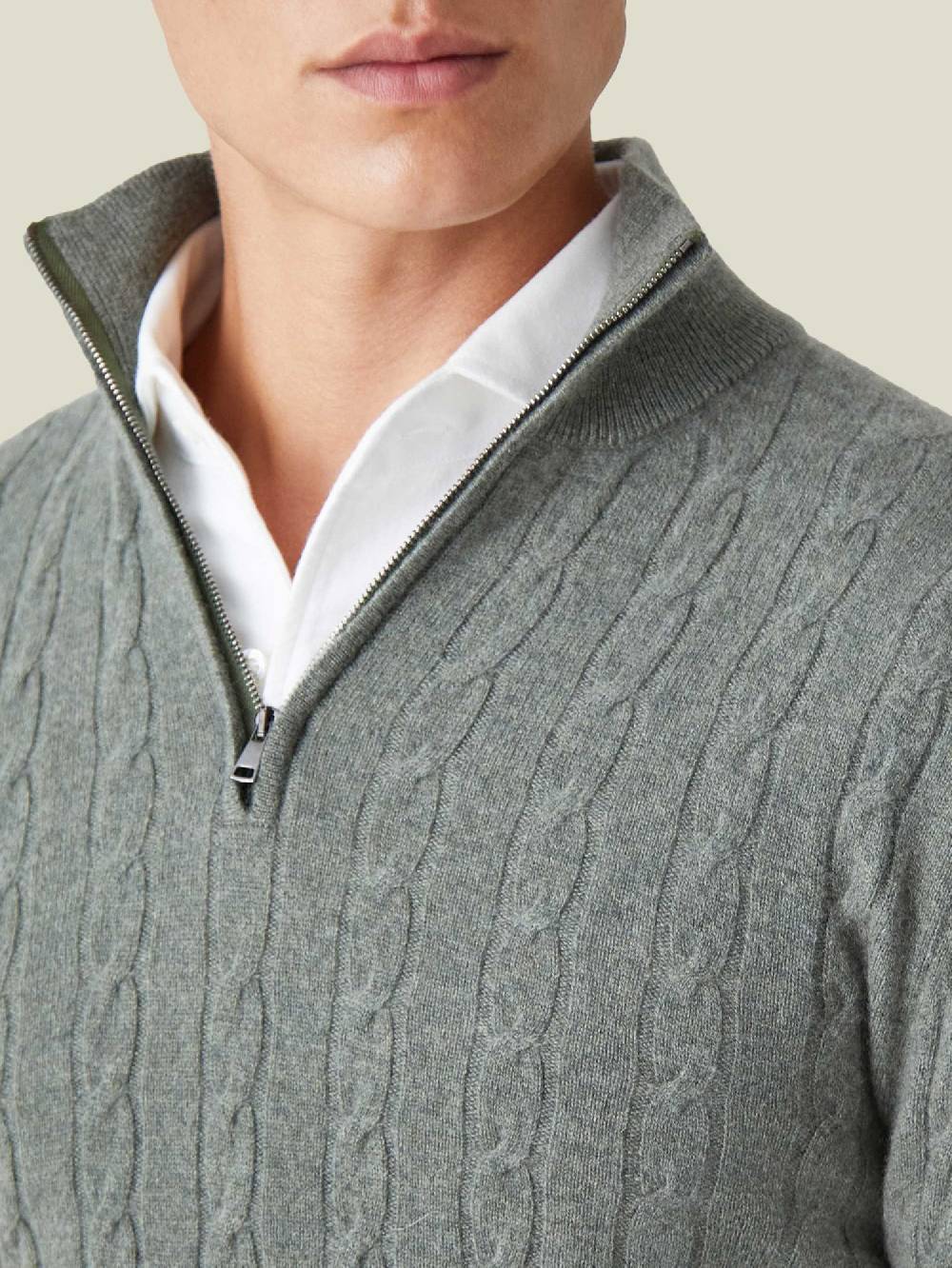 Luca Faloni maglia mezzocollo a trecce con zipcashmere a 2 fili Latest fashion