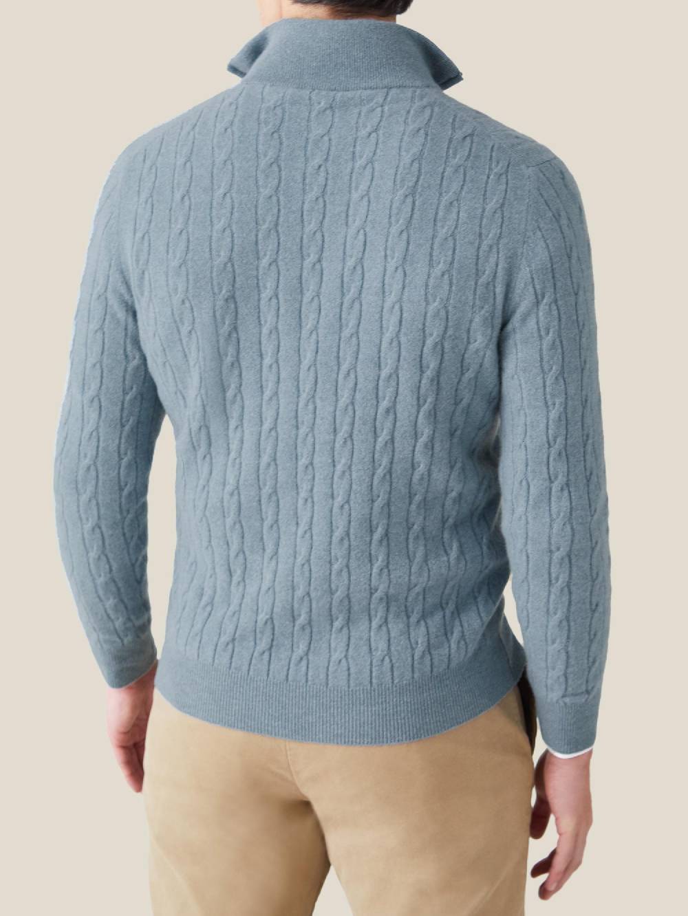 Luca Faloni maglia mezzocollo a trecce con zipcashmere a 2 fili Offerta temporanea