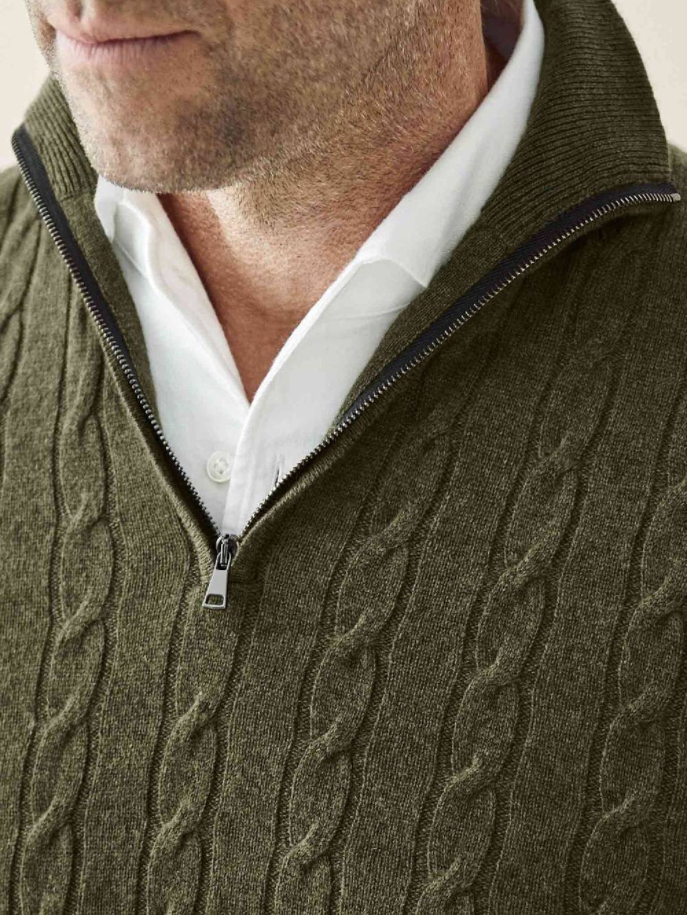 Luca Faloni maglia mezzocollo a trecce con zipcashmere a 2 fili Lightning offer