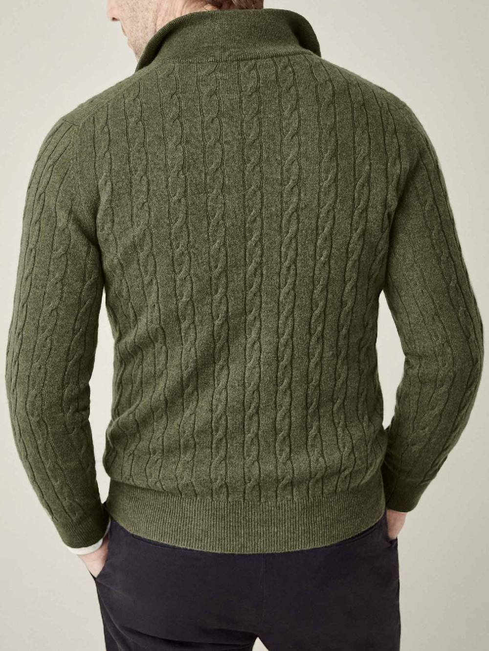 Luca Faloni maglia mezzocollo a trecce con zipcashmere a 2 fili Lightning offer