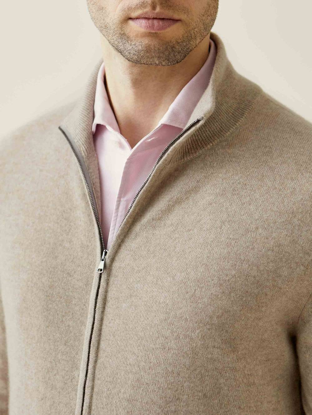 Luca Faloni Zip Cardigancashmere a 2 fili Vendita Calda