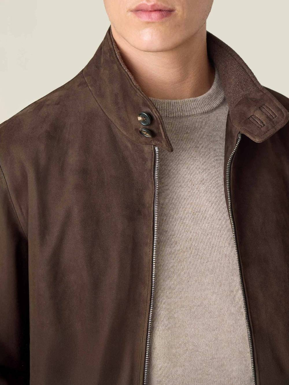 Luca Faloni Classic Bomber JacketGoatskin Suede Leather Offerta migliore