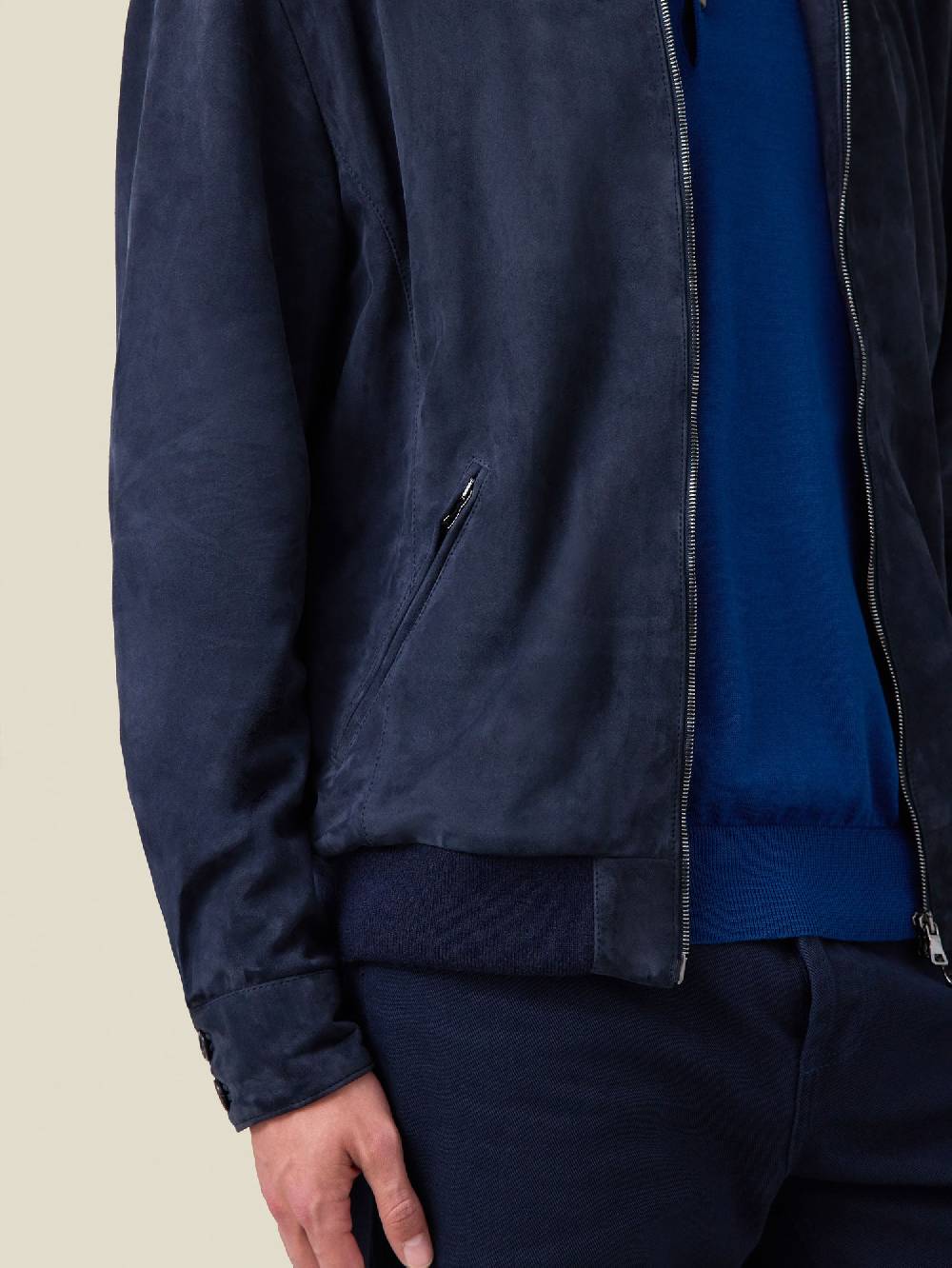 Luca Faloni Giacca bomber classicaPelle scamosciata di capra Latest fashion
