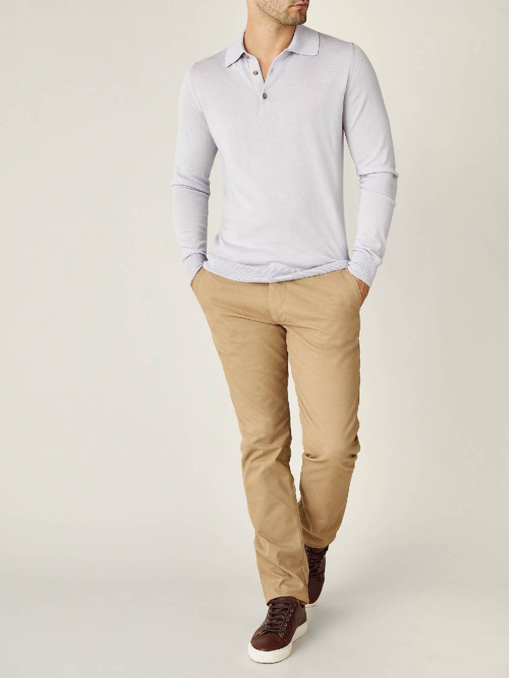 Luca Faloni Knitted PoloSeta-Cashmere Smaltimento dello stoccaggio