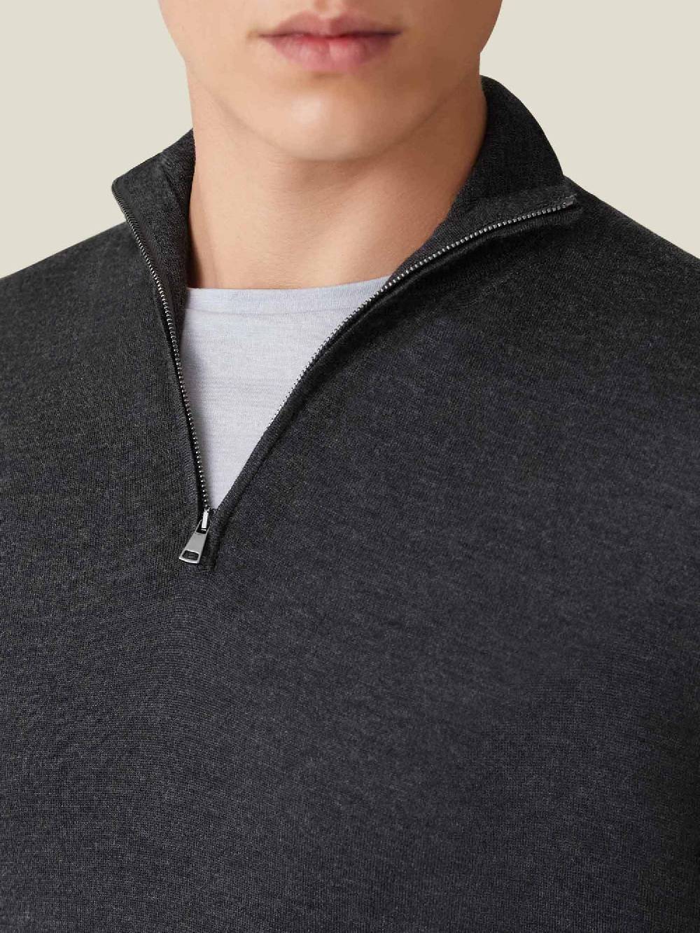 Luca Faloni Maglia con collo mezza zipSeta-Cashmere Comprane uno, ottenene uno gratis