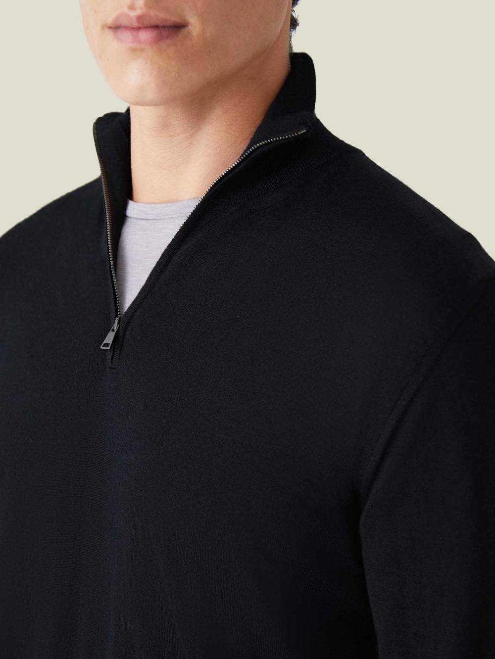 Luca Faloni Maglia con collo mezza zipSeta-Cashmere Sconti VIP