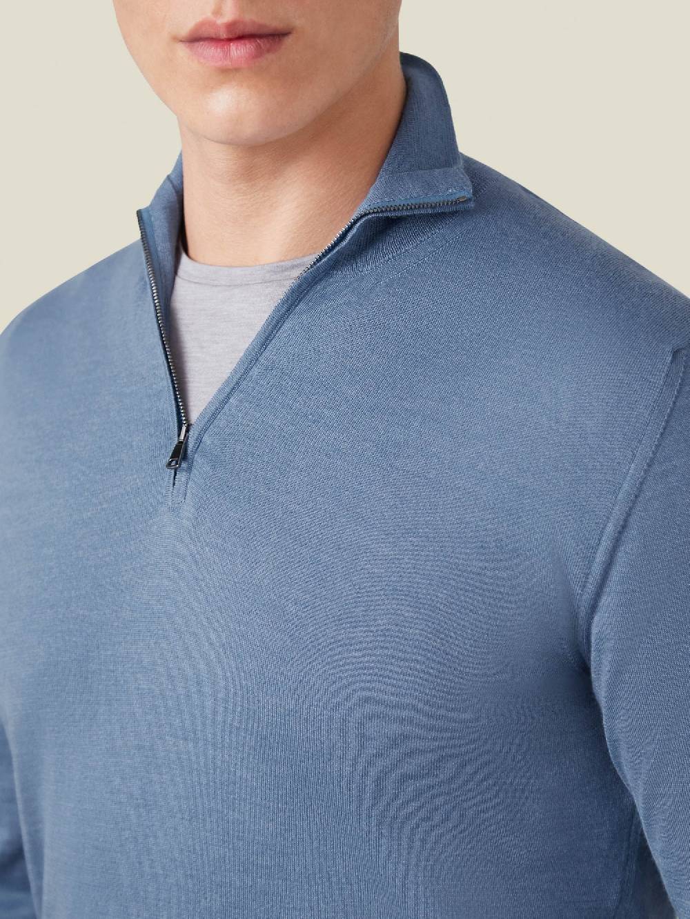 Luca Faloni Maglia con collo mezza zipSeta-Cashmere Prezzo basso