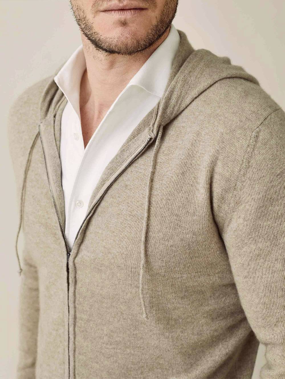 Luca Faloni Felpa con cappuccio e zipcashmere a 2 fili Officina