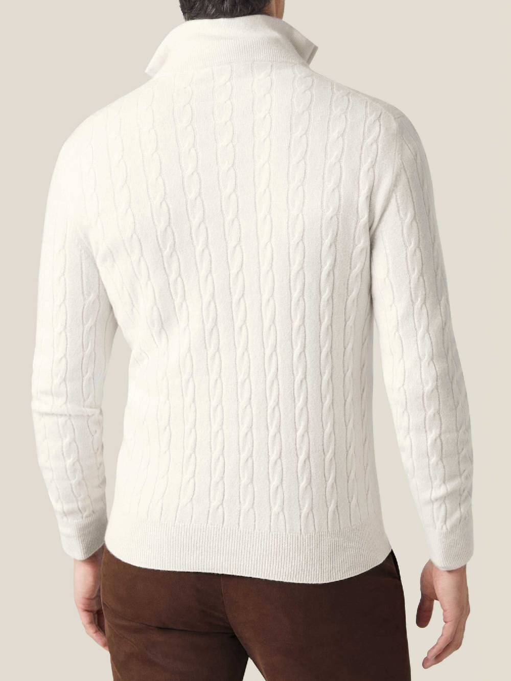 Luca Faloni maglia mezzocollo a trecce con zipcashmere a 2 fili In Linea