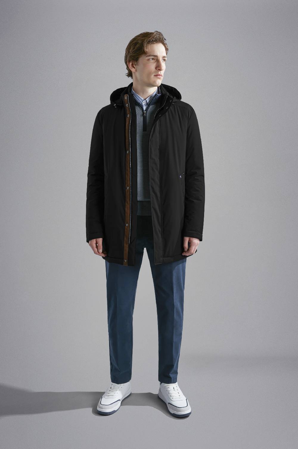 ﻿Paul & Shark Car Coat in Typhoon Platinum Paul & Shark Nuovo