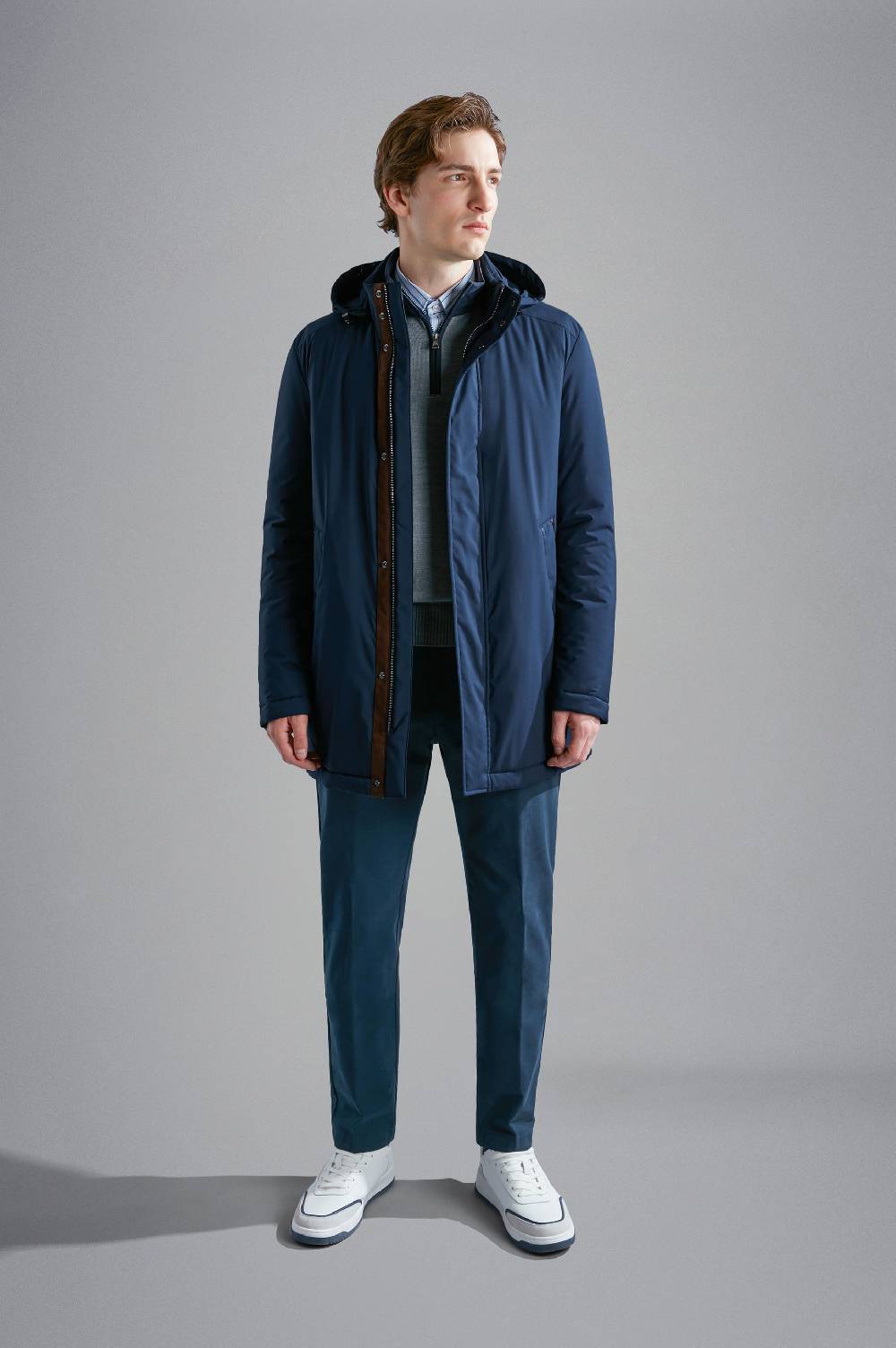 Paul & Shark Car Coat in Typhoon Platinum Paul & Shark Latest fashion