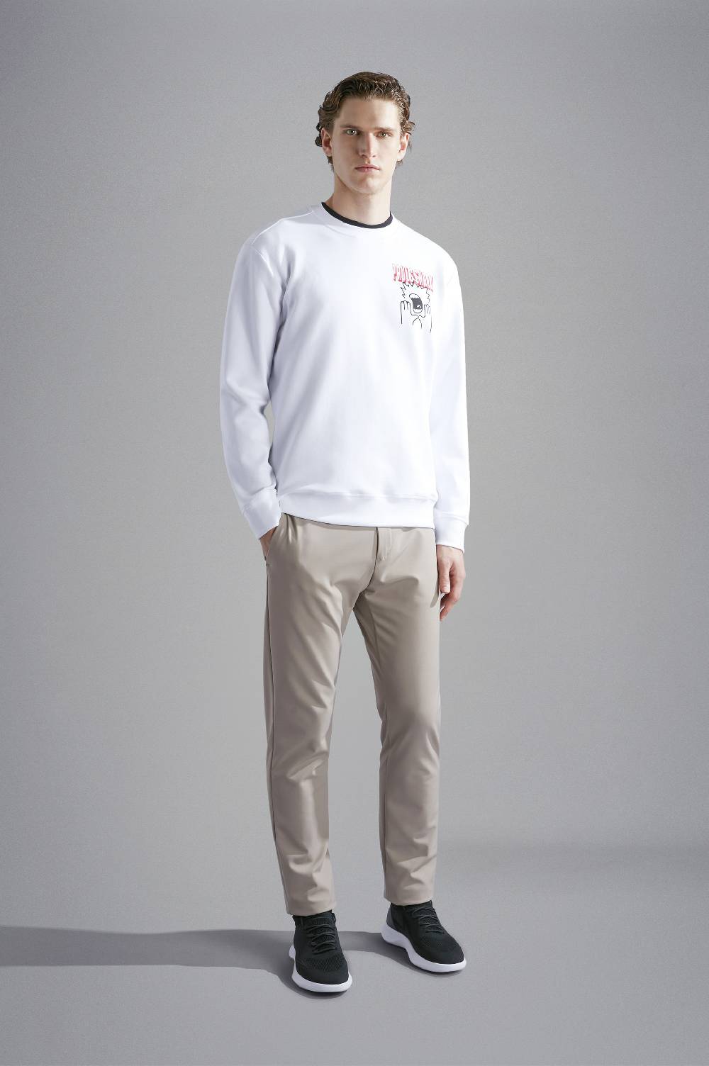 Paul & Shark Felpa in cotone Soft Active Fleece con stampe Paul & Shark 50% di sconto con spedizione gratuita