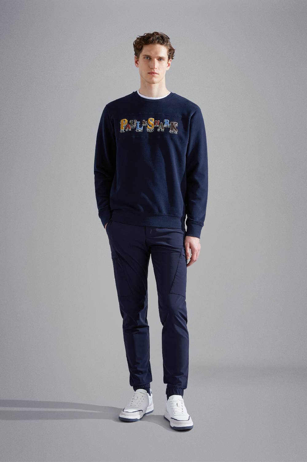 Paul & Shark Felpa in cotone con ricamo multicolor Paul & Shark Limitato a 3 giorni