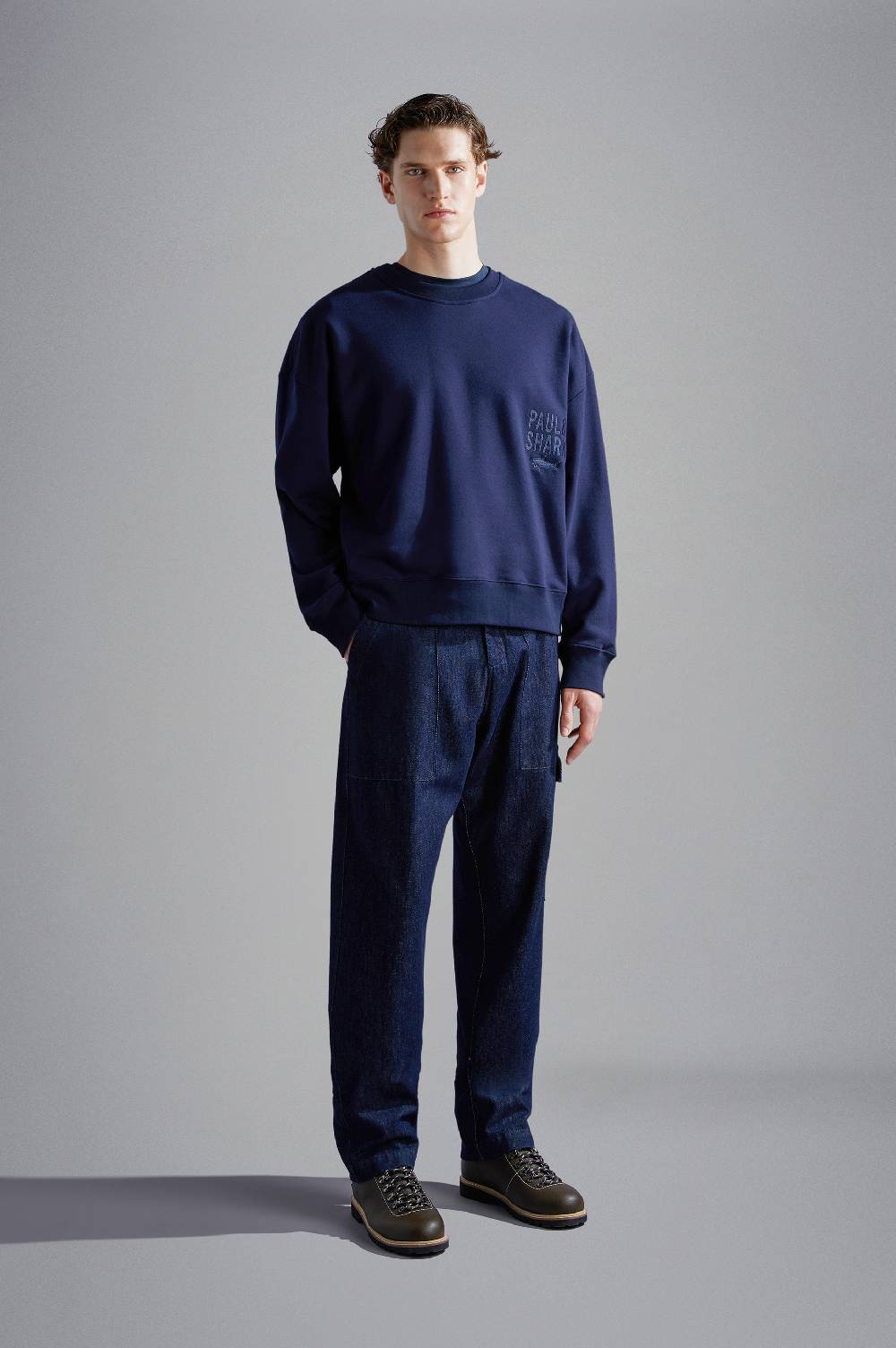 Paul & Shark Felpa in cotone Winter Fleece con ricami Paul & Shark Esporta salva