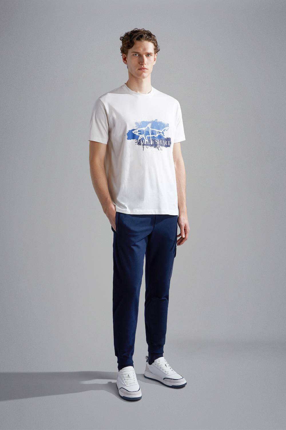 Paul & Shark T-shirt in cotone con stampa spray Paul & Shark Vendite Flash