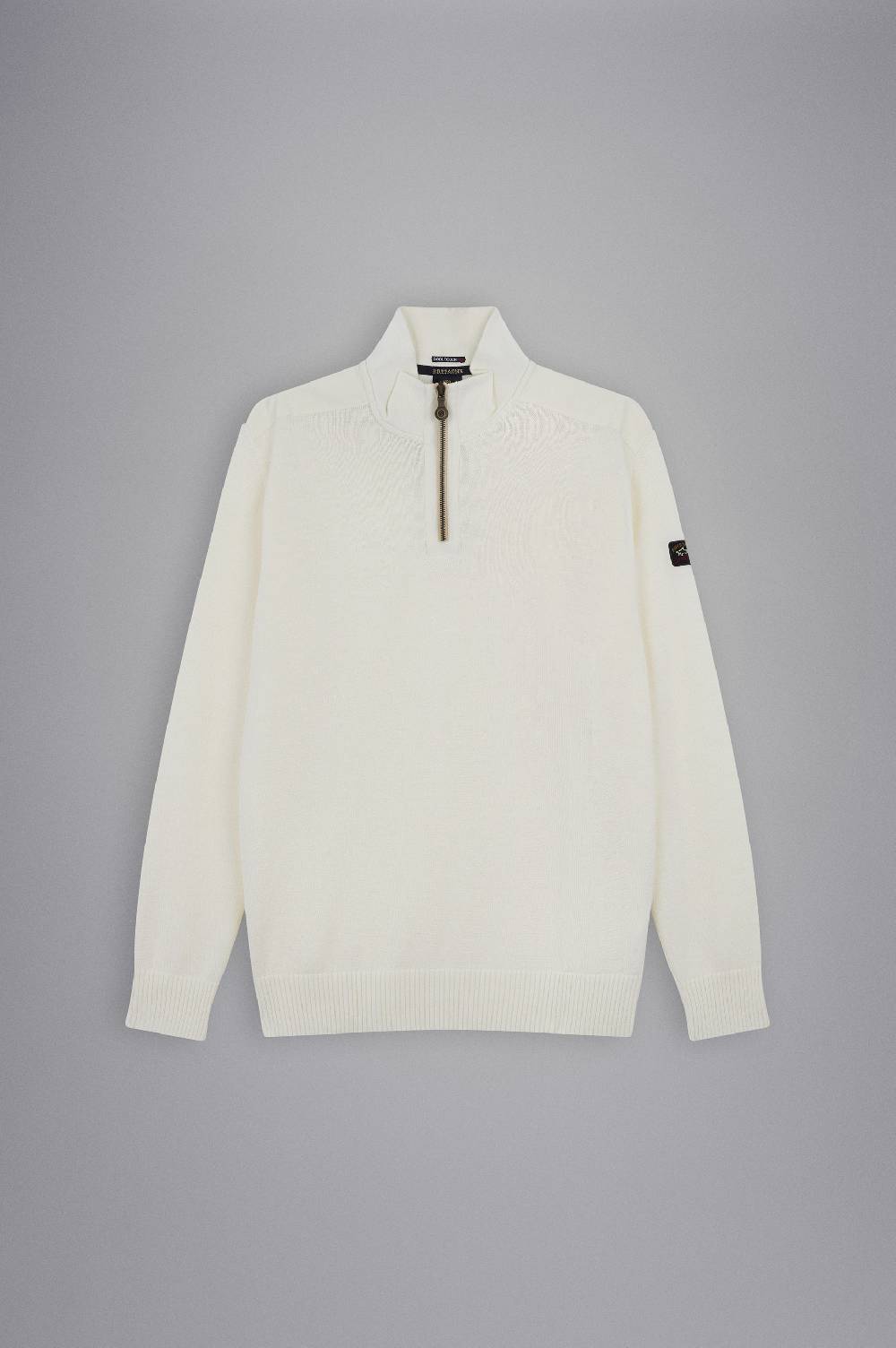 Paul & Shark Maglia con zip in lana Bretagne con badge iconico Paul & Shark Offerte