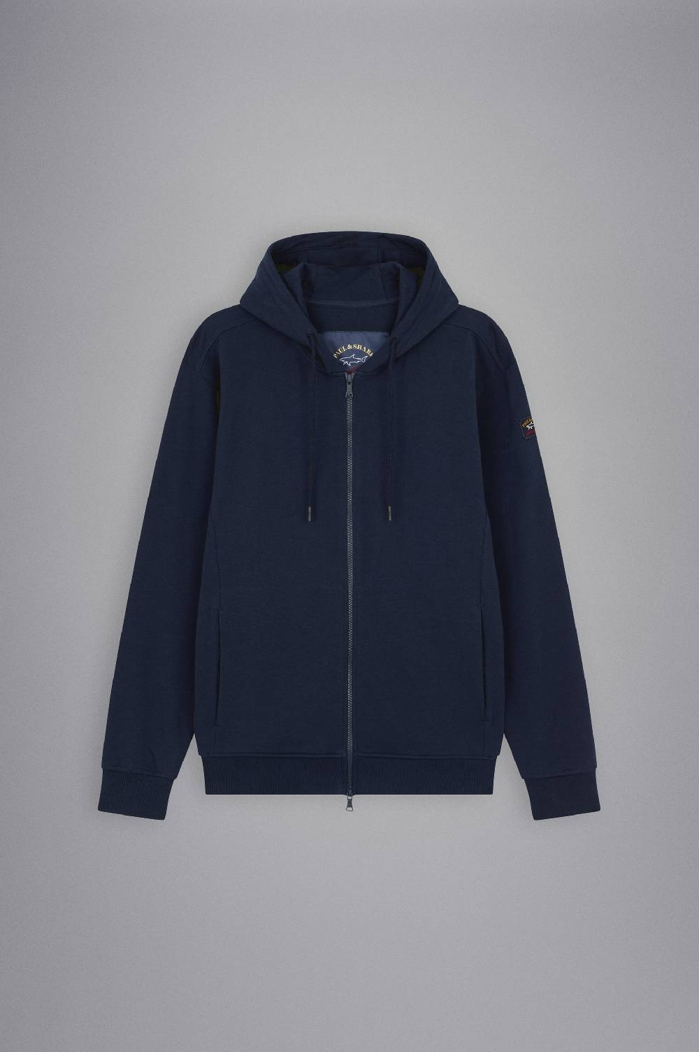 Paul & Shark Felpa con zip in cotone con badge iconico Paul & Shark Offerta San Valentino
