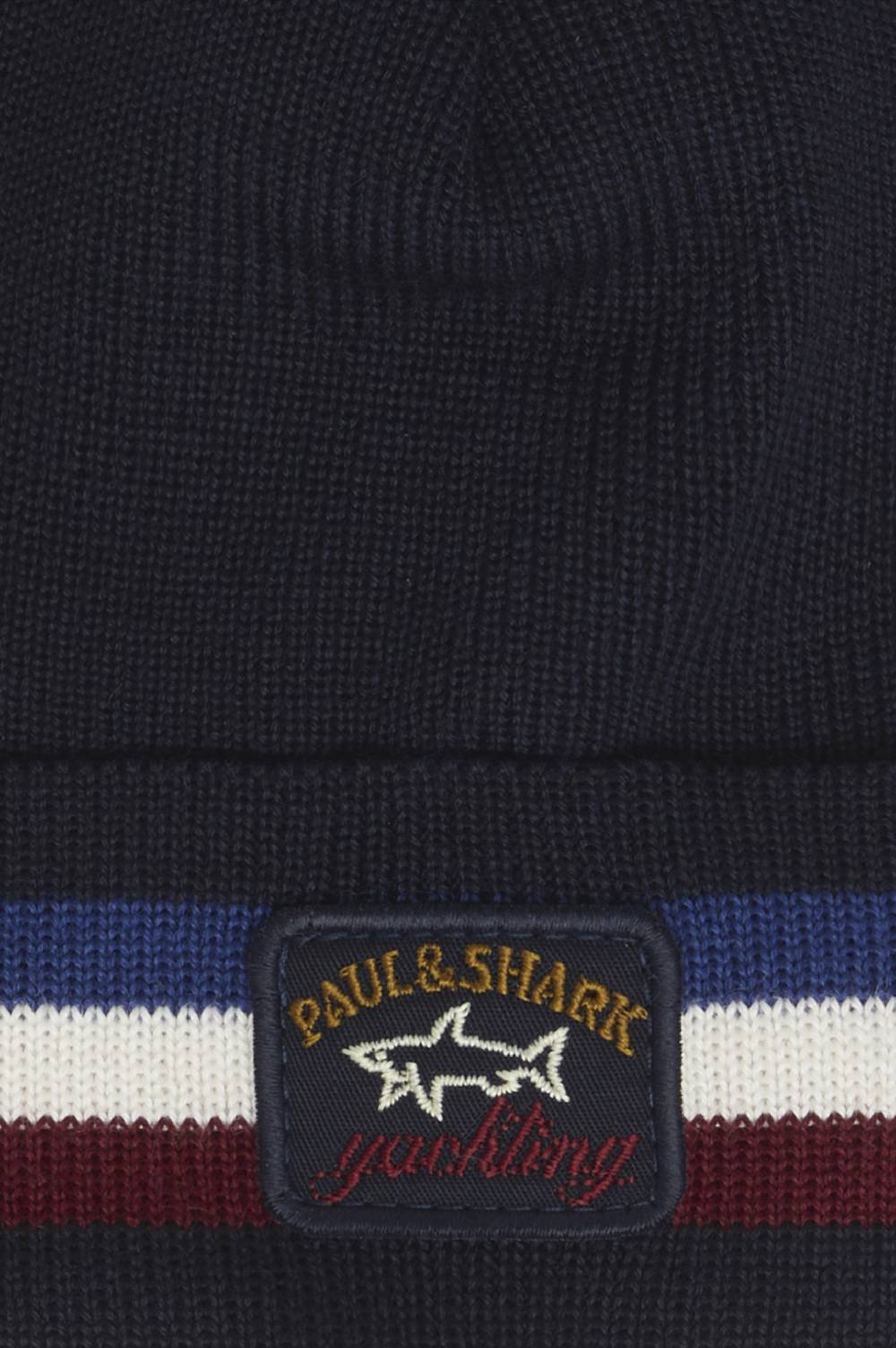 Paul & Shark Berretto in lana con badge iconico Paul & Shark Fino Al -60%