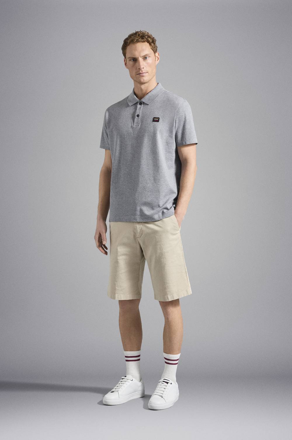 Paul & Shark Polo in cotone piqué con badge iconico Paul & Shark In Saldo