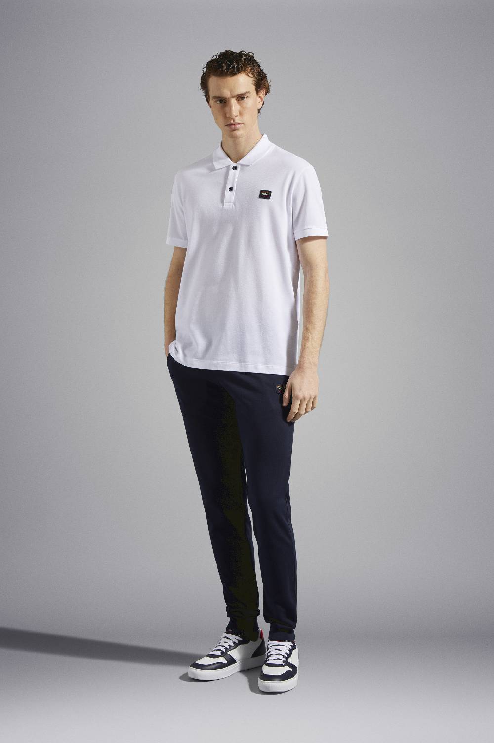 Paul & Shark Polo in cotone piqué con badge iconico Paul & Shark Sconto di tempo limitato