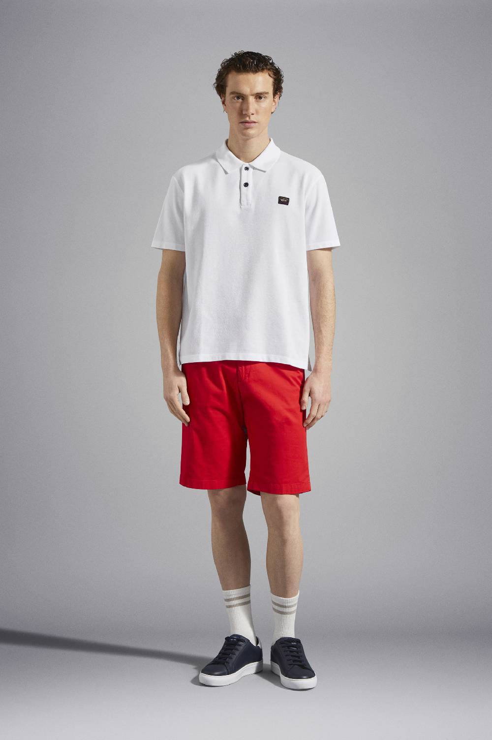 Paul & Shark Polo in cotone piqué con badge iconico Paul & Shark Comprare a buon mercato